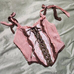 Romantic Corset Lace Up Bodice Top